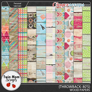 Throwback 80s - WOOD PAPERS by Twin Mom Scraps