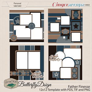 Father Finesse Template Set by ScrapChat Designs and ButterflyDsign