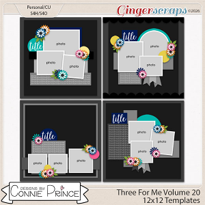 Three For Me Volume 20 - 12x12 Temps (CU Ok) by Connie Prince