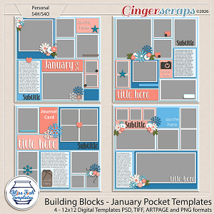 Building Blocks - January Pocket Templates by Miss Fish 