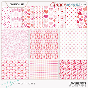 Lovehearts Layered Patterns (CU) by GS Creations