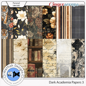Dark Academia Papers 3 by Wetfish Designs  