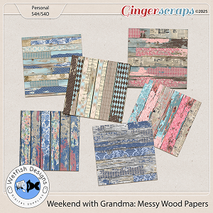 Weekend with Grandma Messy Wood Papers by Wetfish Designs   