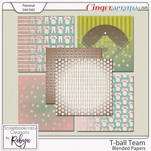 T-Ball Team Blended Papers by Scrapbookcrazy Creations
