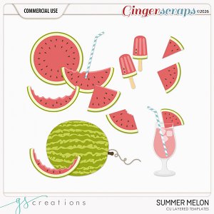 Summer Melon Layered Templates (CU) by GS Creations
