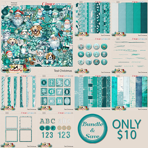 Teal Christmas Bundle by The Scrappy Kat