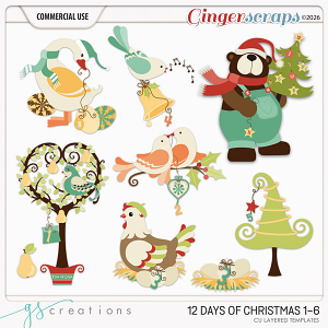 12 Days of Christmas 1-6 (CU) by GS Creations