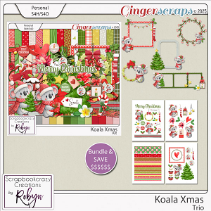 Koala Xmas Trio by Scrapbookcrazy Creations