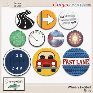 Wheely Excited Flairs by ScrapChat Designs