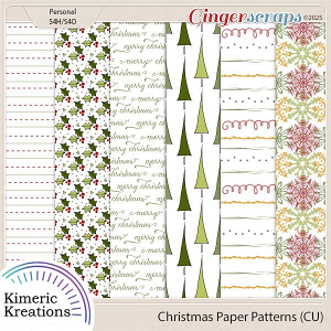 CU Christmas Paper Patterns Vol 1 by Kimeric Kreations
