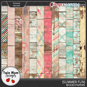 Summer Fun - WOOD PAPERS by Twin Mom Scraps