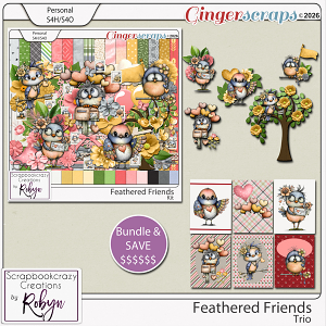 Feathered Friends Trio by Scrapbookcrazy Creations