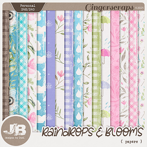 Raindrops & Blooms Papers by JB Studio