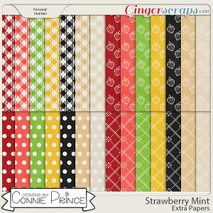 Strawberry Mint - Extra Papers by Connie Prince