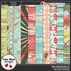 Boardwalk - WOOD PAPERS by Twin Mom Scraps