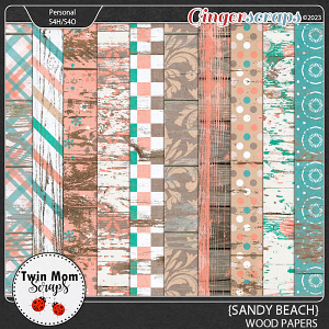 Sandy Beach - WOOD PAPERS by Twin Mom Scraps