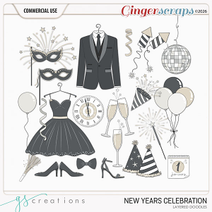New Year Celebration Layered Doodles (CU) by GS Creations