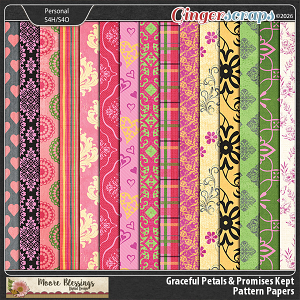 Graceful Petals & Promises Kept Pattern Papers by Moore Blessings Digital Design