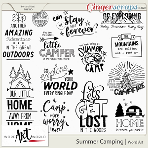 Summer Camping Word Art