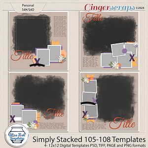 Simply Stacked Templates 105-108 by Miss Fish 