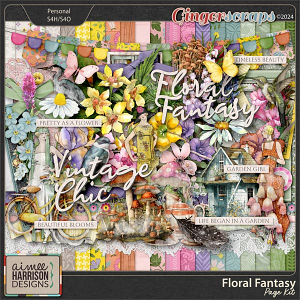 Floral Fantasy Page Kit by Aimee Harrison