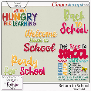 Return to School Word Art by Scrapbookcrazy Creations