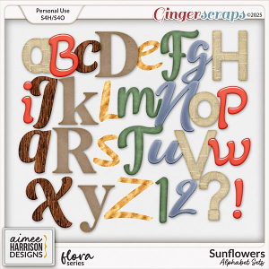 Sunflowers Alphabet Sets by Aimee Harrison