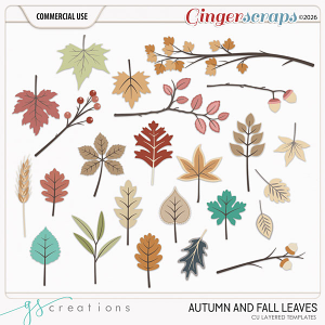Autumn and Fall Leaves Set (CU) by GS Creations