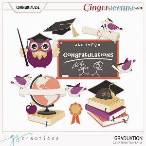Graduation Layered Templates (CU) by GS Creations