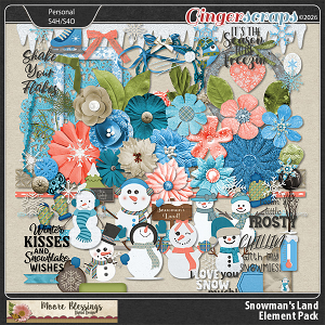 Snowman's Land Element Pack by Moore Blessings Digital Design 