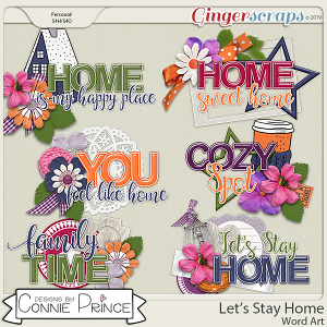 Let's Stay Home - Word Art Pack by Connie Prince