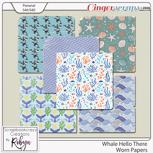 Whale Hello There Worn Papers by Scrapbookcrazy Creations