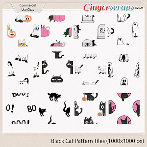 Black Cat Tiles by Wetfish Designs