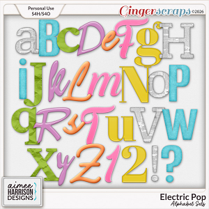 Electric Pop Alphabet Sets by Aimee Harrison