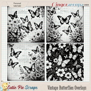 Vintage Butterflies Overlays 01