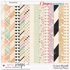 I Love Myself - Patterned Papers - by Neia Scraps