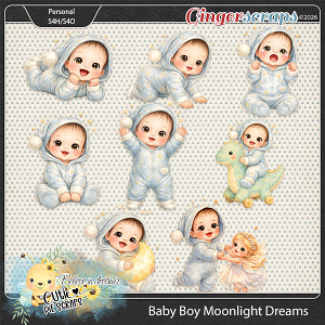 Baby Boy Moonlight Dreams Babies Clipart