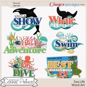 Sea Life - Word Art Pack by Connie Prince