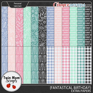 Fantastical Birthday - EXTRA PAPERS by Twin Mom Scraps