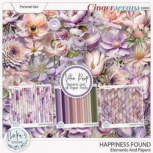 Happiness Found Elements And Papers by Ilonka's Designs 