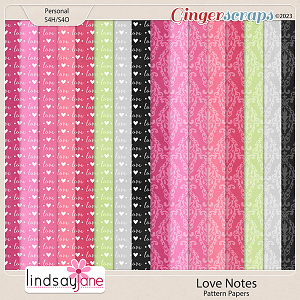 Love Notes Pattern Papers by Lindsay Jane