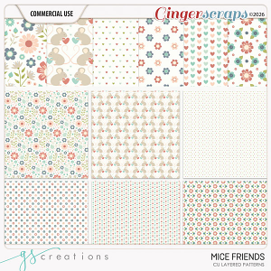 Mice Friends Patterns (CU) by GS Creations