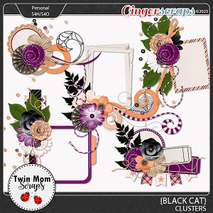 Black Cat - CLUSTERS by Twin Mom Scraps