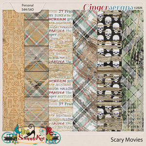 Scary Movies Painted Wood Papers by The Scrappy Kat