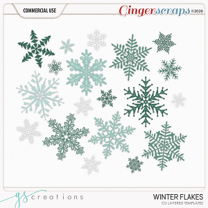 Winter Flakes Layered Templates (CU) by GS Creations