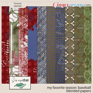 My Favorite Season Baseball Blended Papers by ScrapChat Designs