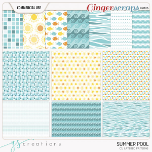 Summer Pool Layered Patterns (CU) by GS Creations