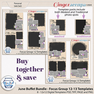 June Buffet Bundle '24 -Focus Group 12- 13 Templates by Miss Fish