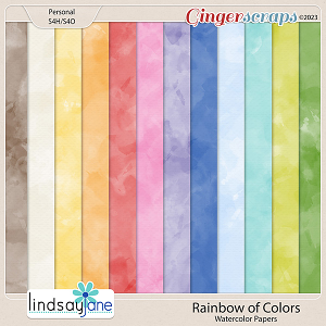 Rainbow of Colors Watercolor Papers by Lindsay Jane