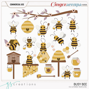 Busy Bee Layered Templates (CU) by GS Creations
